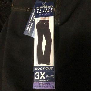 NYGÅRD SLIMS Plus Size Slims Indigo Black Boot Cut 3X